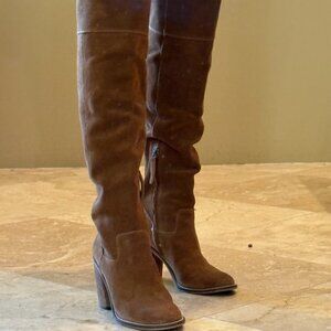 Steve Madden over the knee tan suede boots, size 7.5